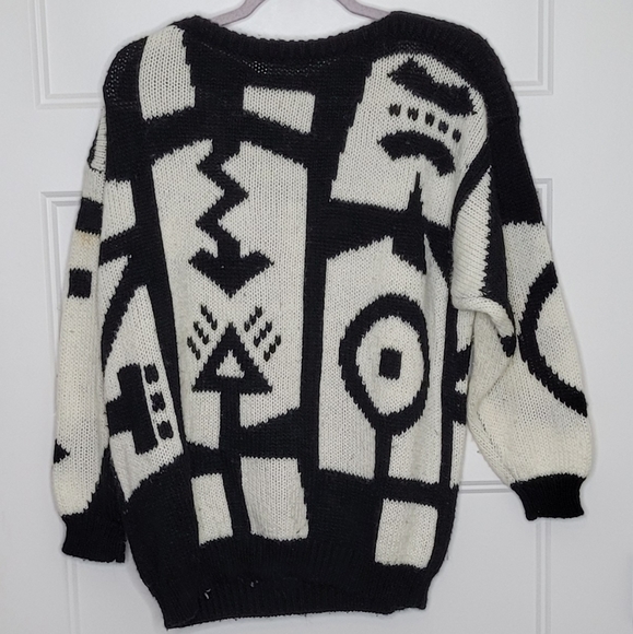 Women's S Esprit Sport 80s Vintage Signs n Signals Sweater - Picture 3 of 3